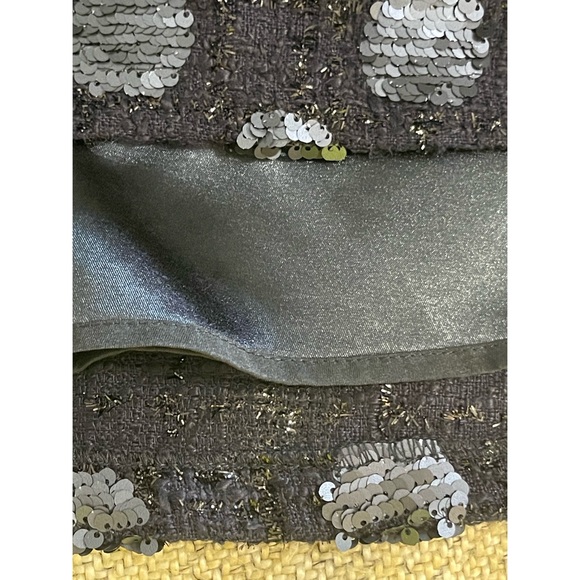 Anthropologie Eva Franco Navy Blue Sequined Polka Dot Mini Skirt NWT Size 14 (L) - Picture 8 of 14